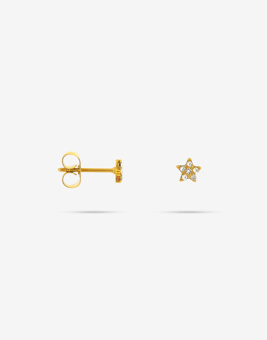 Studs ster met steentjes goudkleurig
