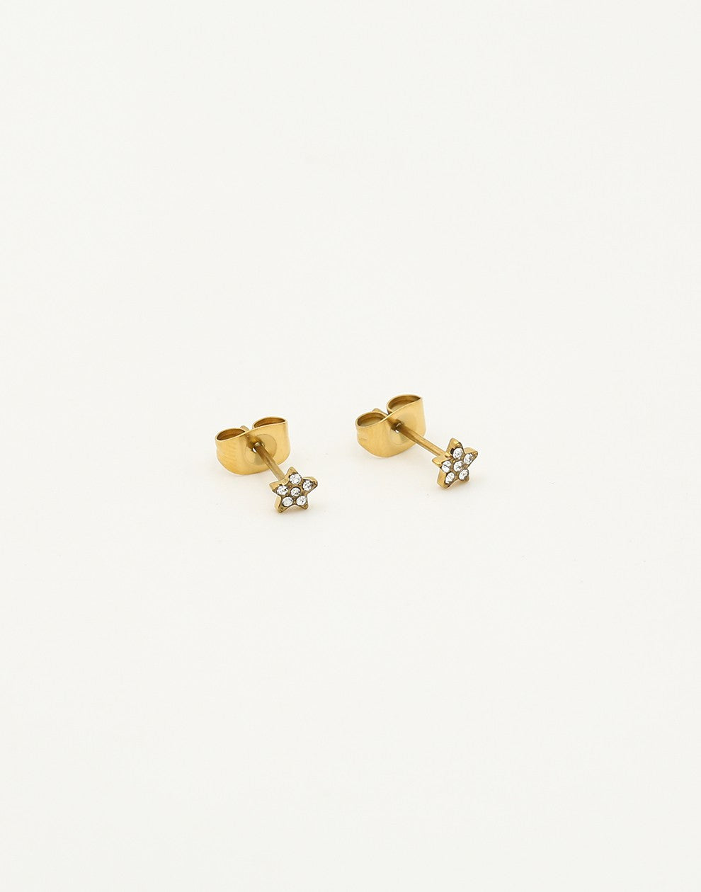 Studs ster met steentjes goudkleurig