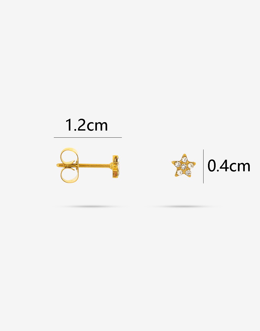 Studs ster met steentjes goudkleurig