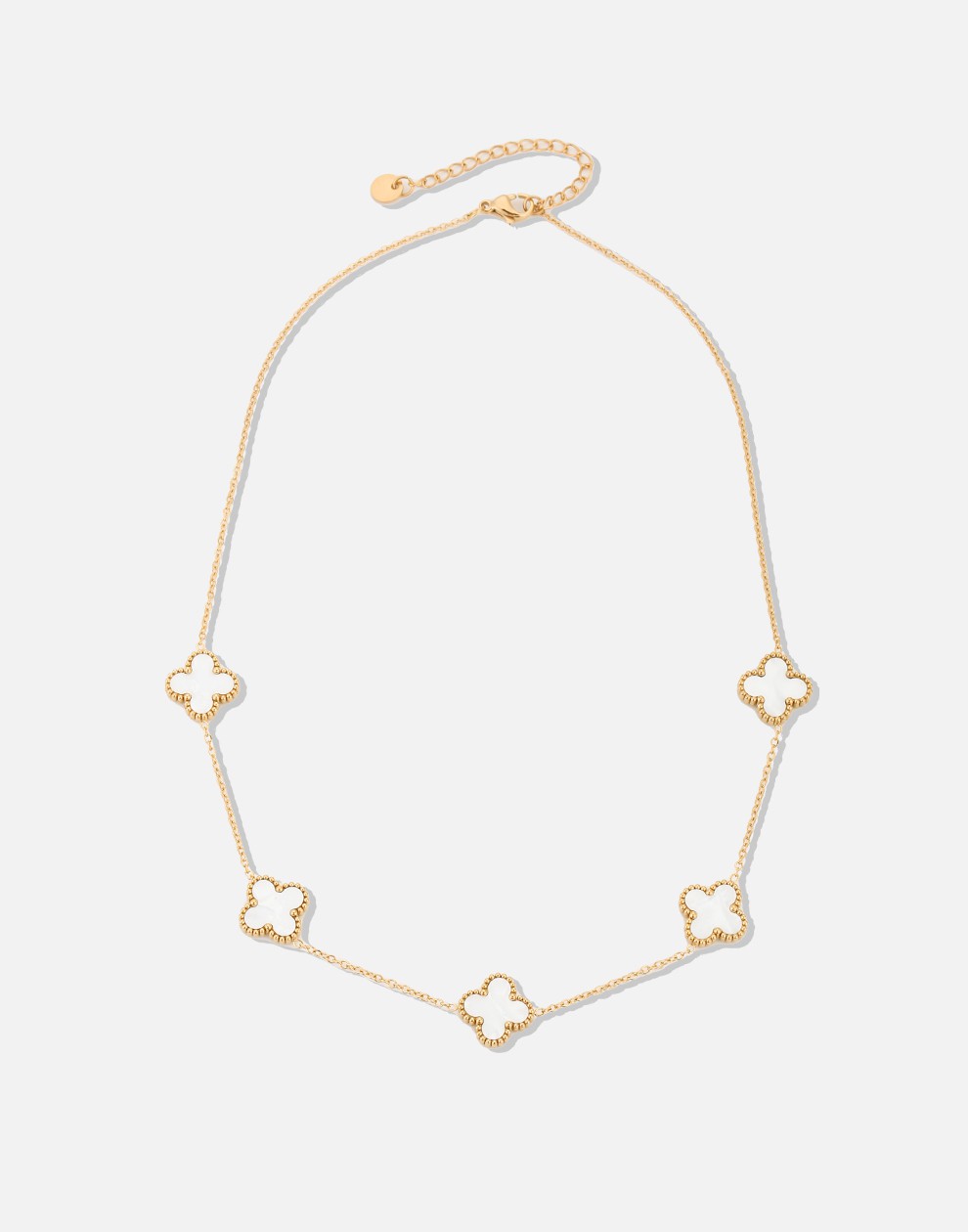 Ketting 5 klavers wit