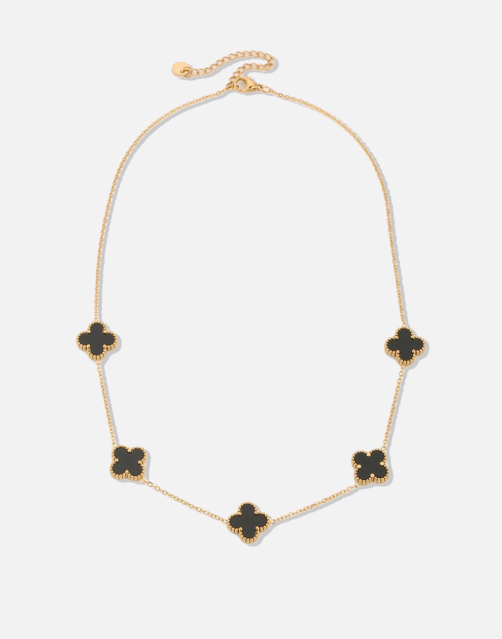 Ketting 5 klavers zwart