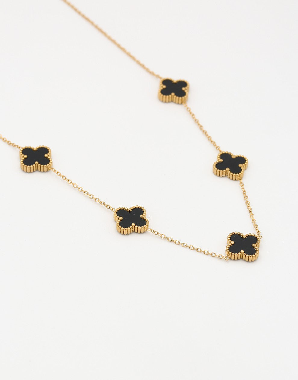 Ketting 5 klavers zwart