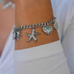 Bedel armband schakels met verschillende bedels zilverkleurig