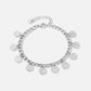 schakelarmband met smiley muntjes zilverkleurig