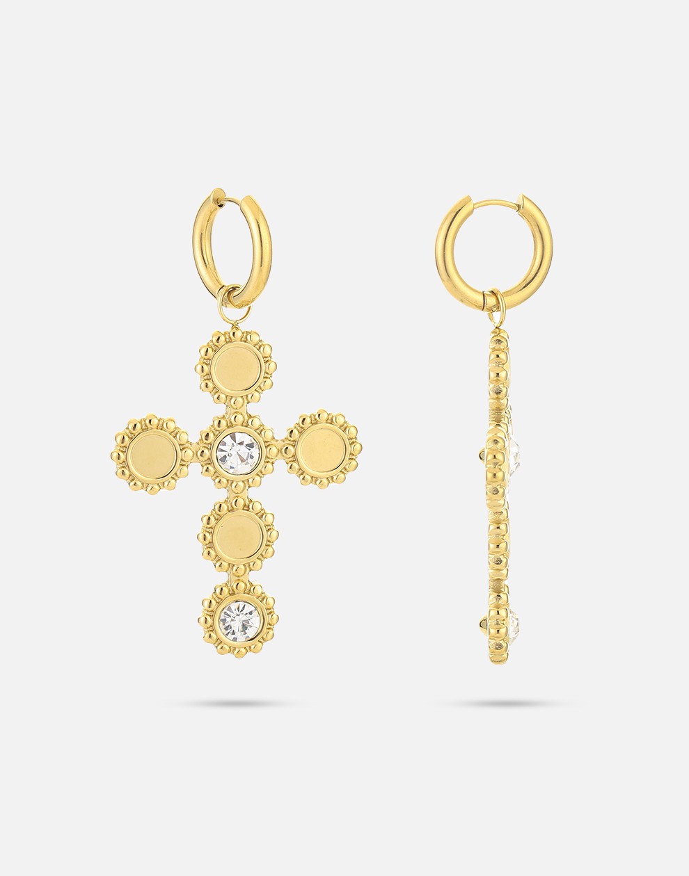 Large vintage cross earrings