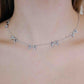 minimalistische ketting met 5 strikjes zilverkleurig