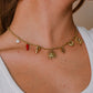 Charm necklace with various charms