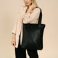Shopper met rits zwart