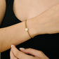 stretch armband klaver goudkleurig