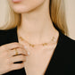 minimalistische ketting met 5 strikjes goudkleurig