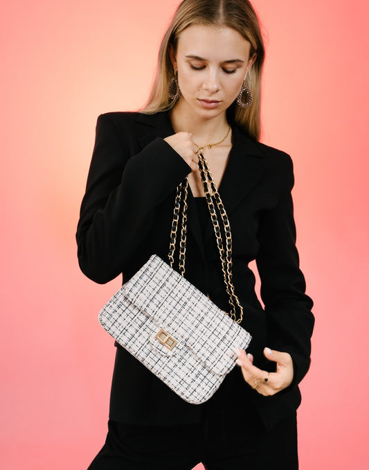 Luxe crossbody tas zwart wit