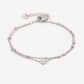 armband 2 laags met hartje zilverkleurig