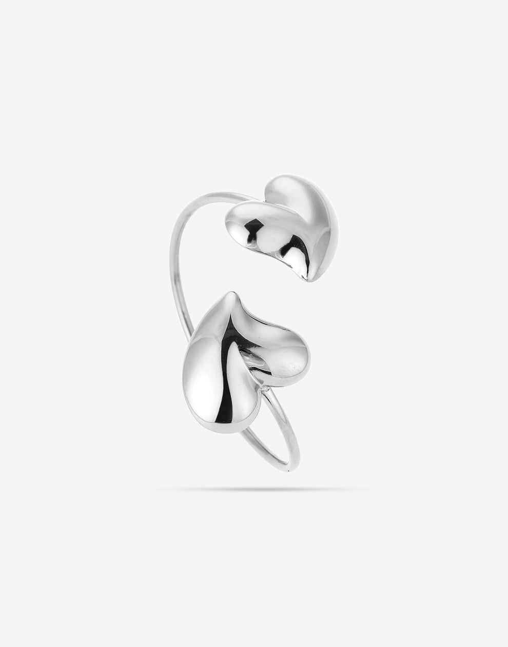 bangle large hearts silver-colored