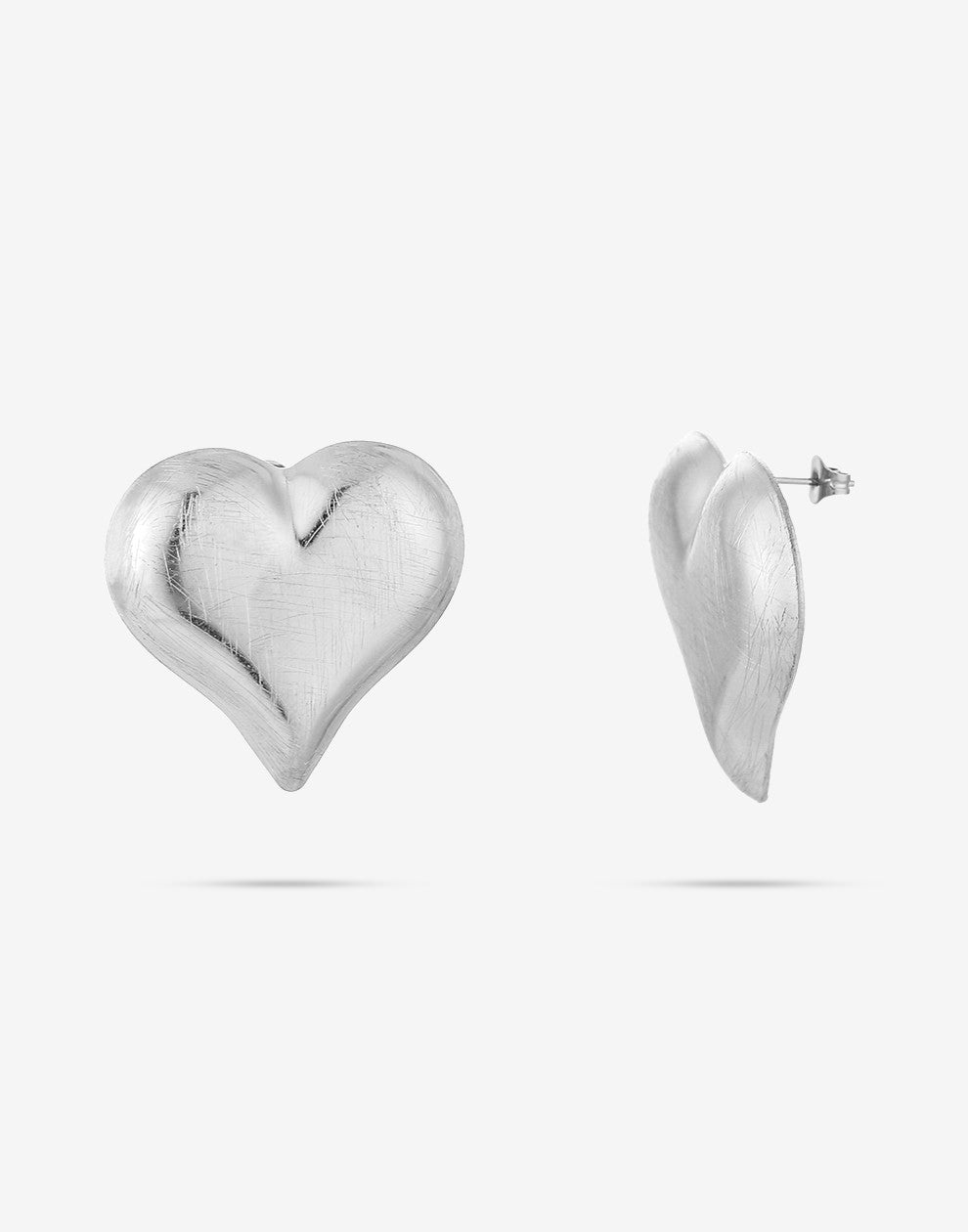 statement oorknop hart zilverkleurig