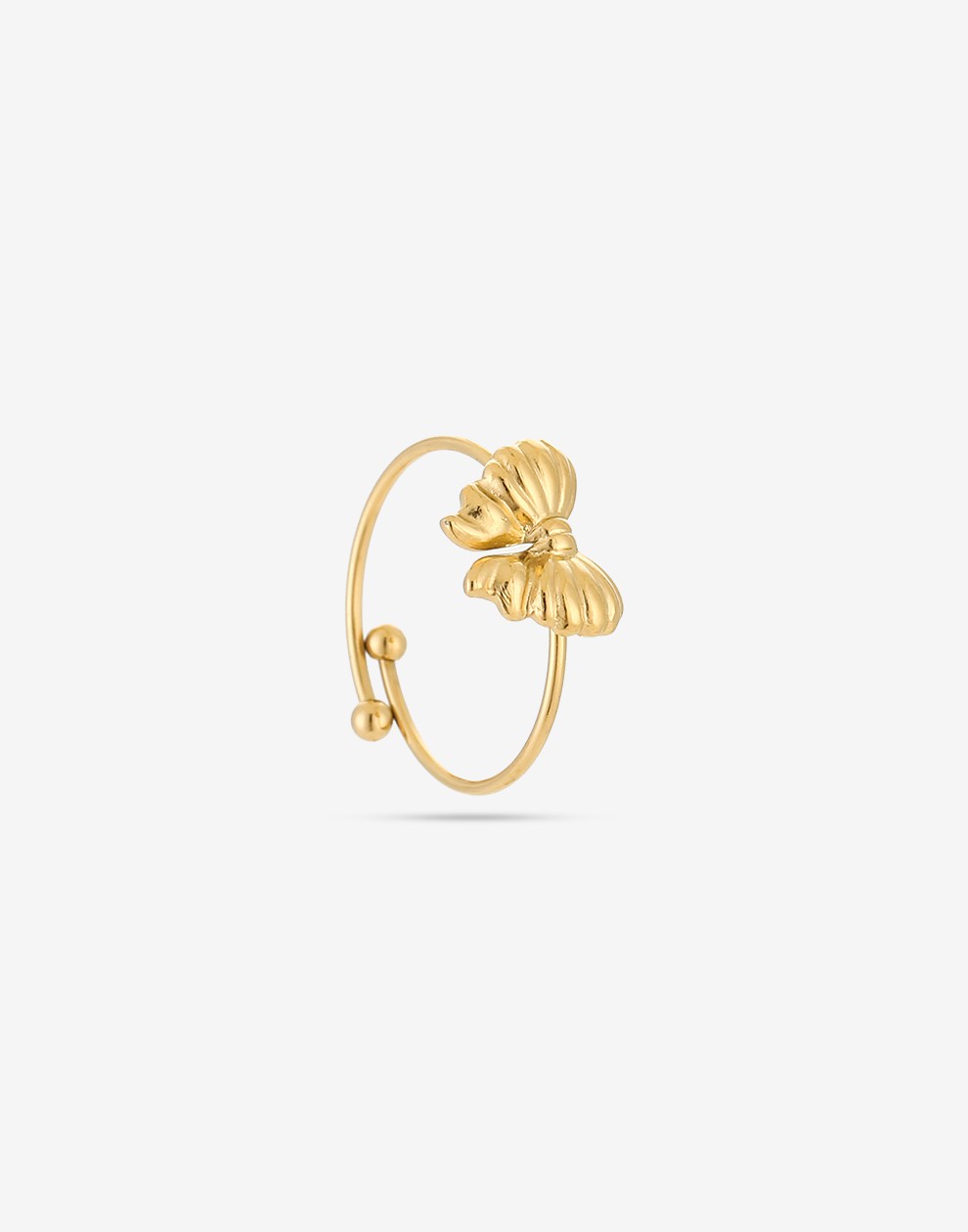 Ring strikje goudkleurig