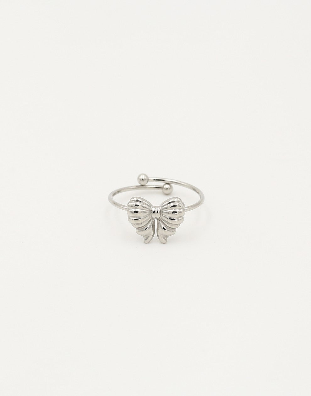 Ring strikje zilverkleurig