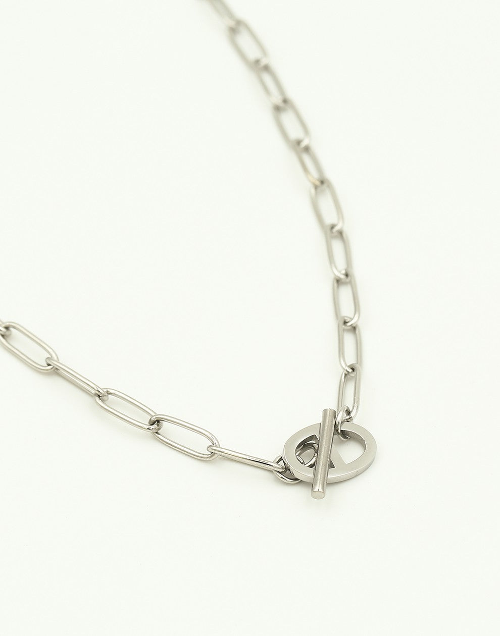 Paperclip ketting met symbool kapittelsluiting zilverkleurig