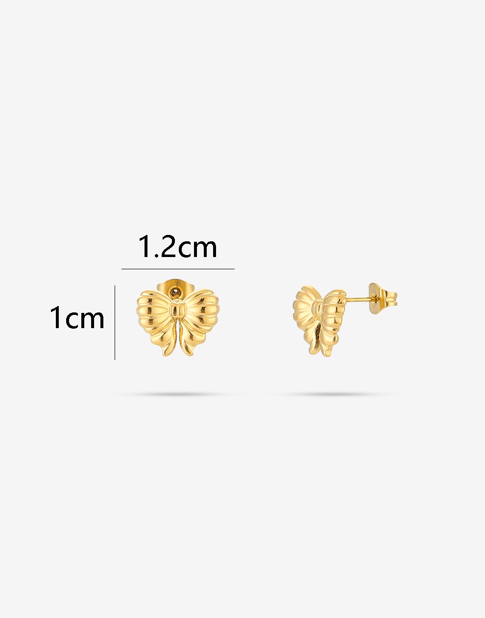Studs strikje goudkleurig