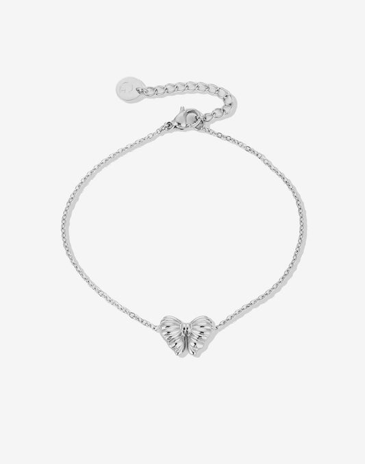 armband strikje zilverkleurig