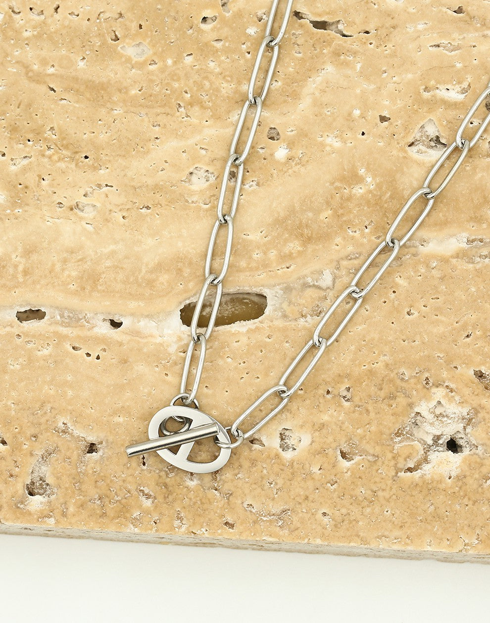 Paperclip ketting met symbool kapittelsluiting zilverkleurig