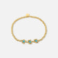 stretch armband bolletjes bloemen turquoise