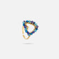 ring hart kralen blauw