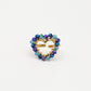 ring hart kralen blauw