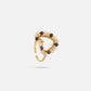 Ring hart kralen beige