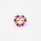 Ring heart beads fuchsia