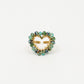 ring hart kralen groen