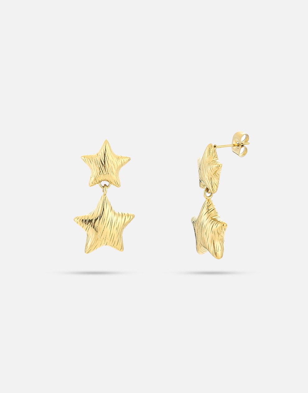 double earrings stars gold-colored