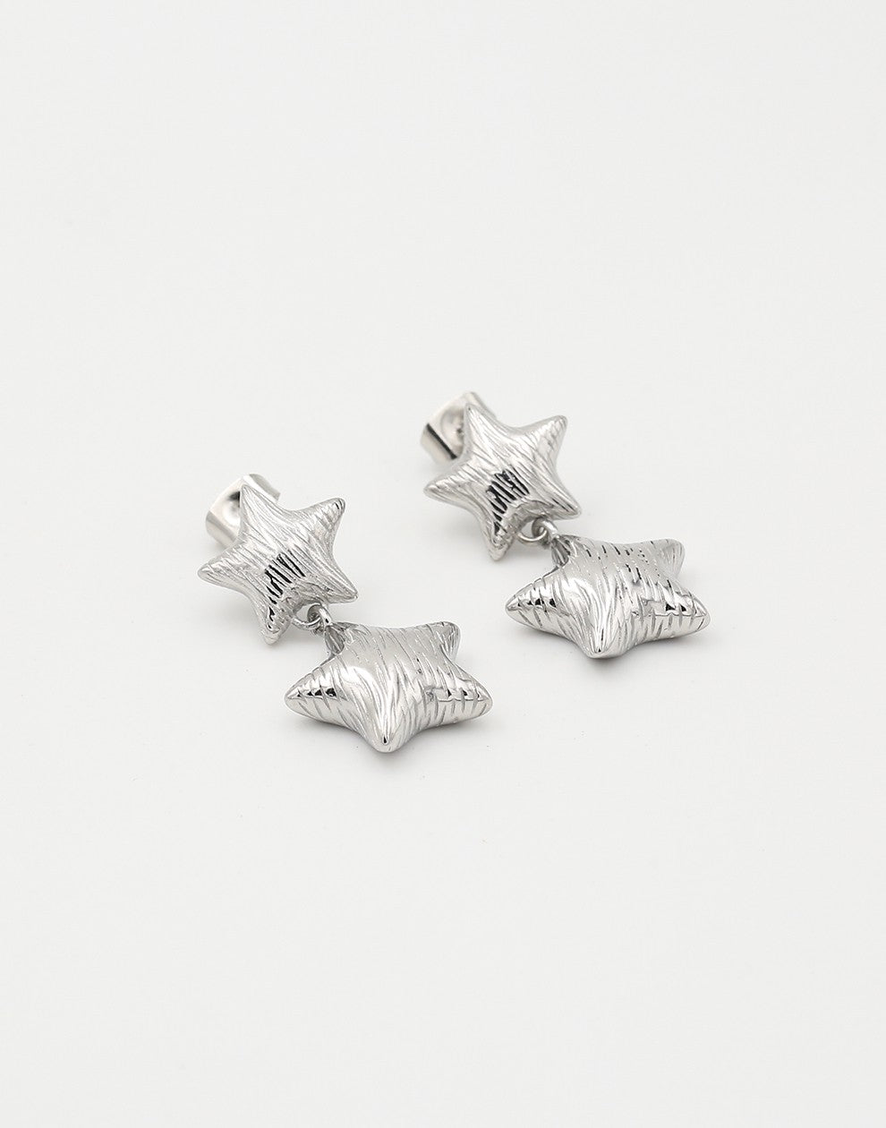 double earrings stars silver-colored