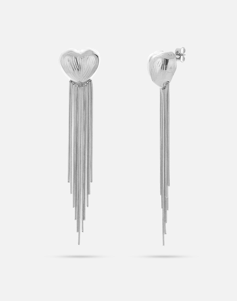 Heart earrings party silver colored
