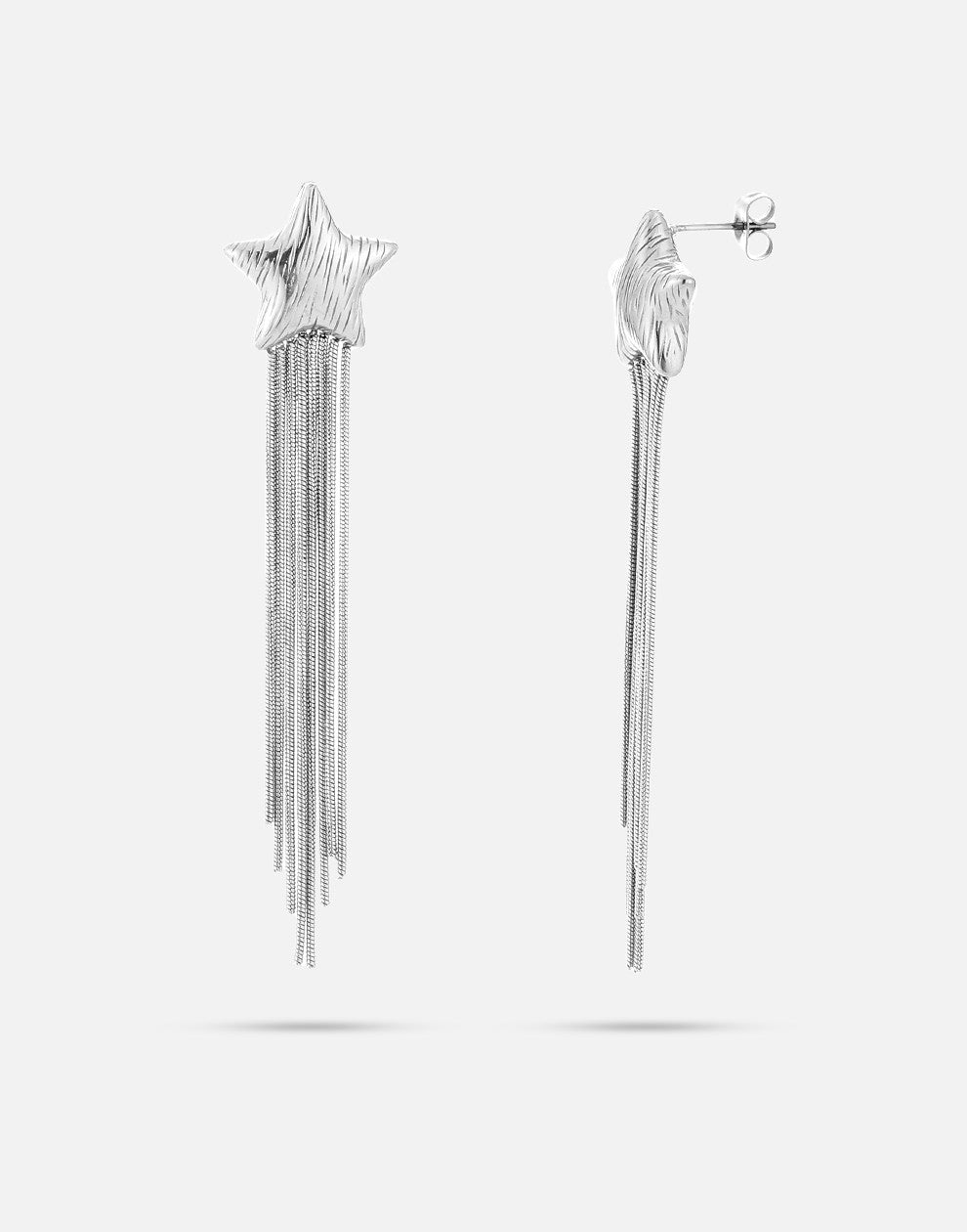 star earrings party silver-colored