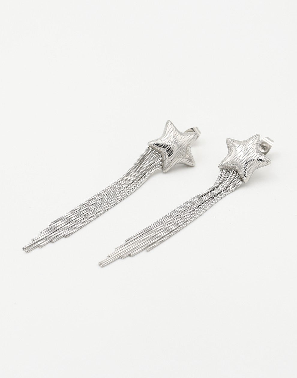 star earrings party silver-colored