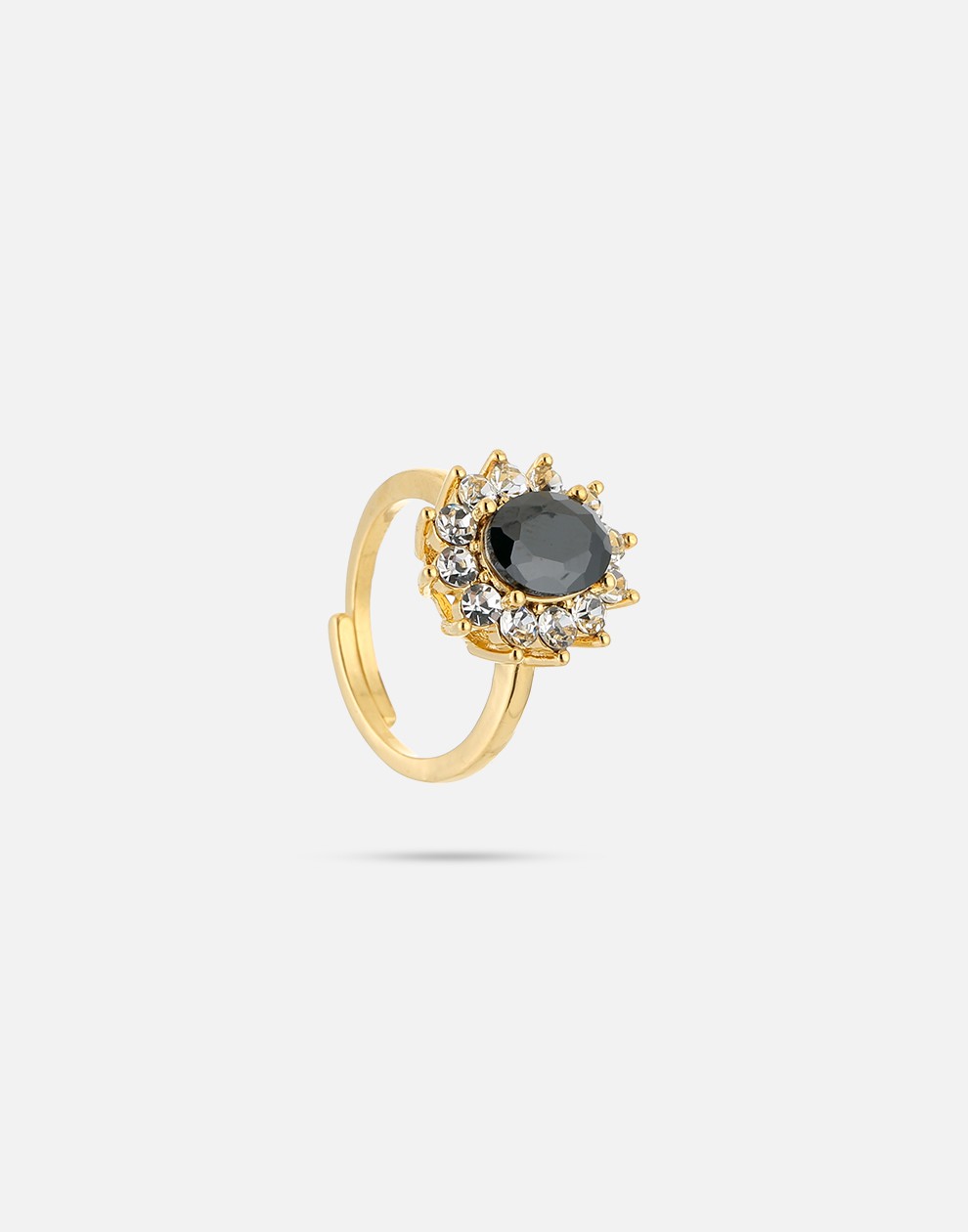 vintage statement ring zwarte steen