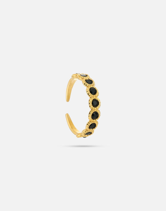 vintage ring steentjes zwart