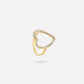 ring open hart strass goudkleurig
