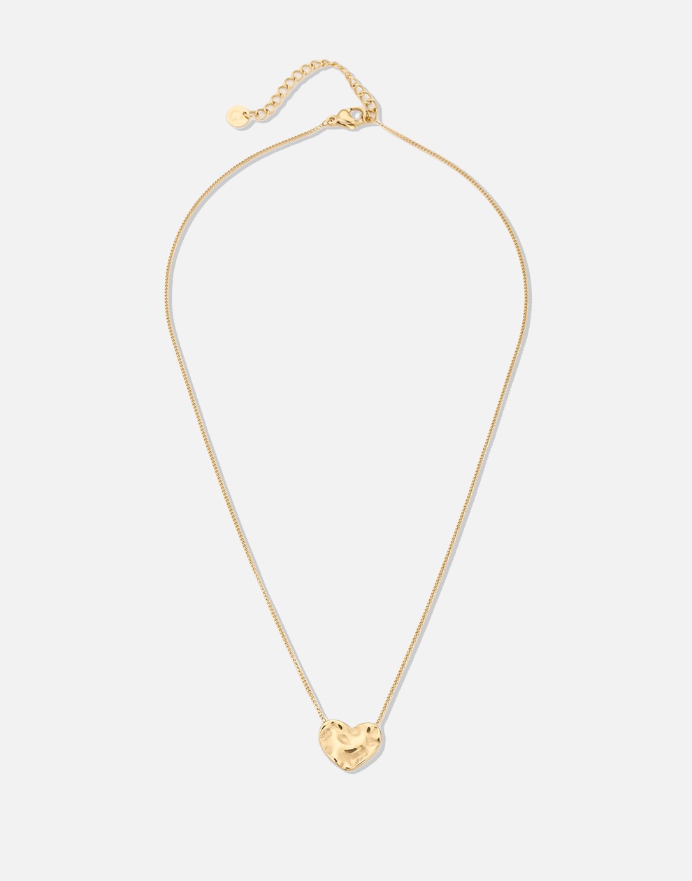 fijne ketting geslagen hartje goudkleurig