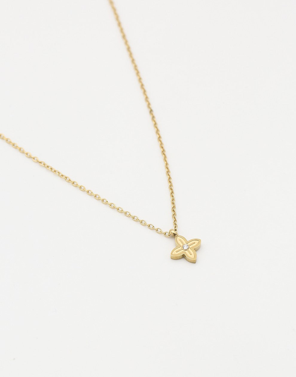 Ketting klaver met steentje