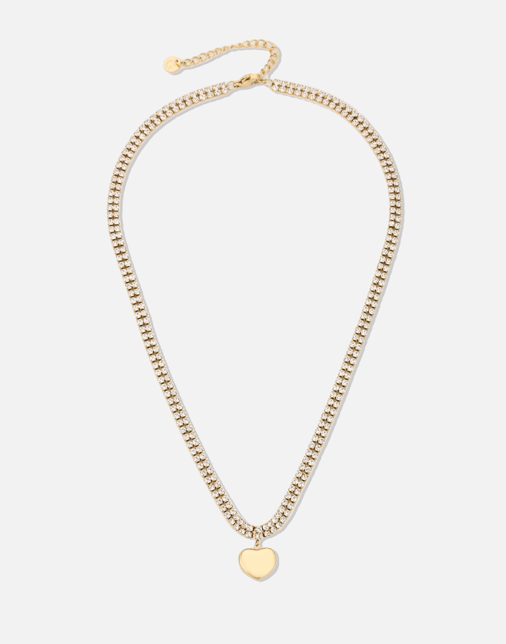 dubbele tennis ketting met hart