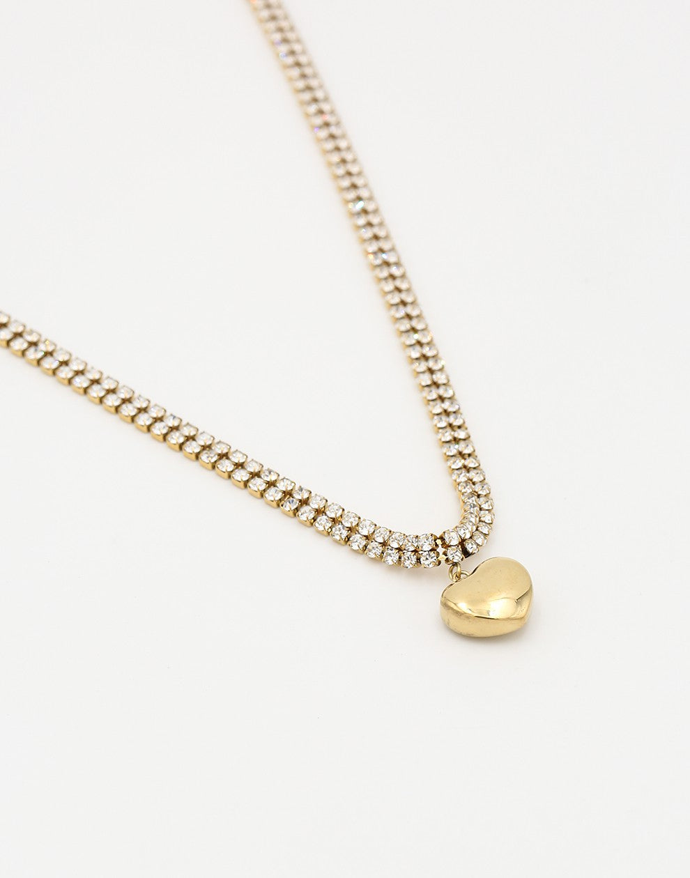 dubbele tennis ketting met hart