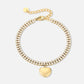 dubbele tennis armband met hart