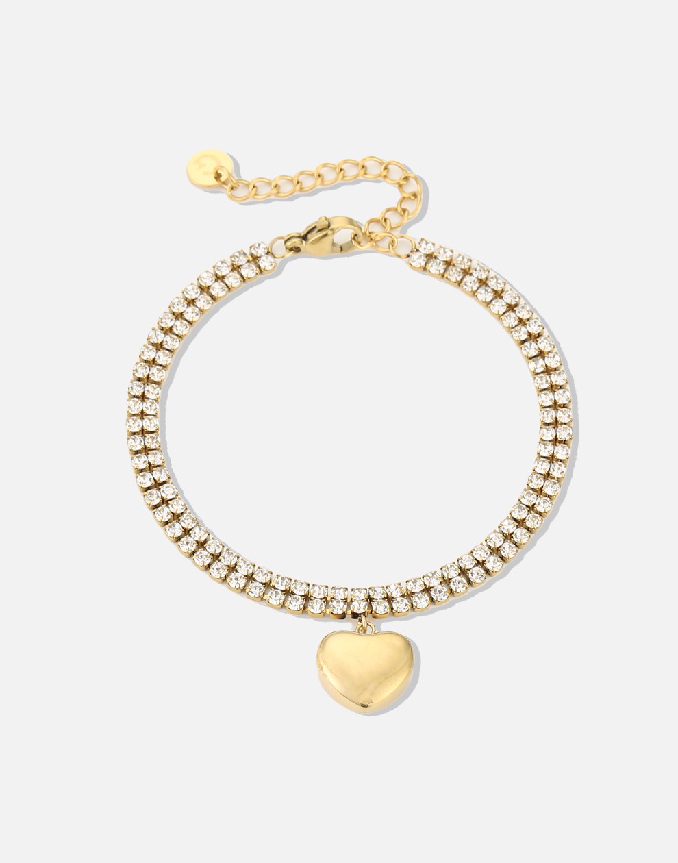 dubbele tennis armband met hart