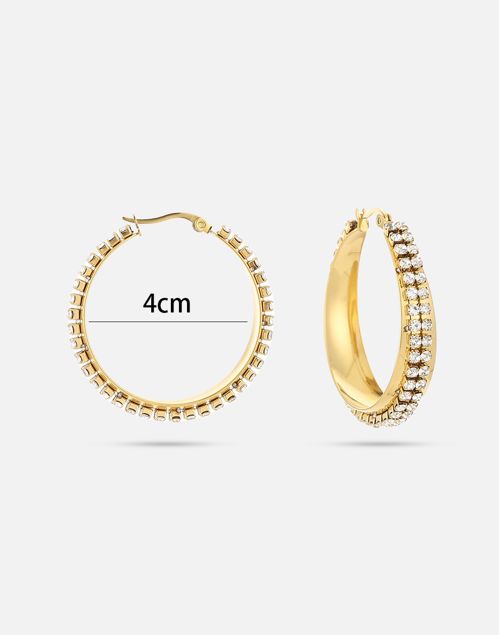thick hoop met strass