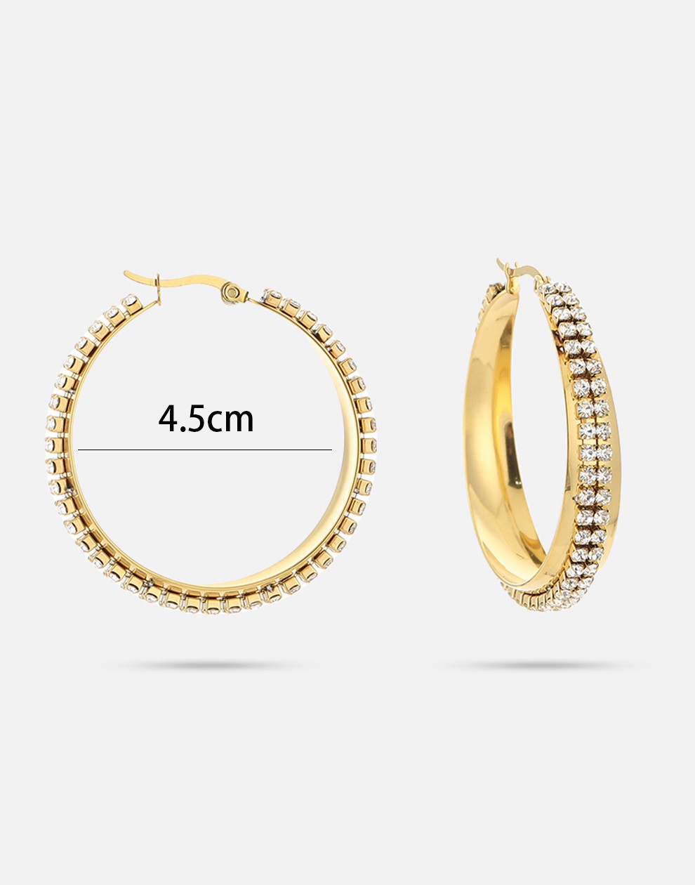 thick hoop met steentjes 45mm