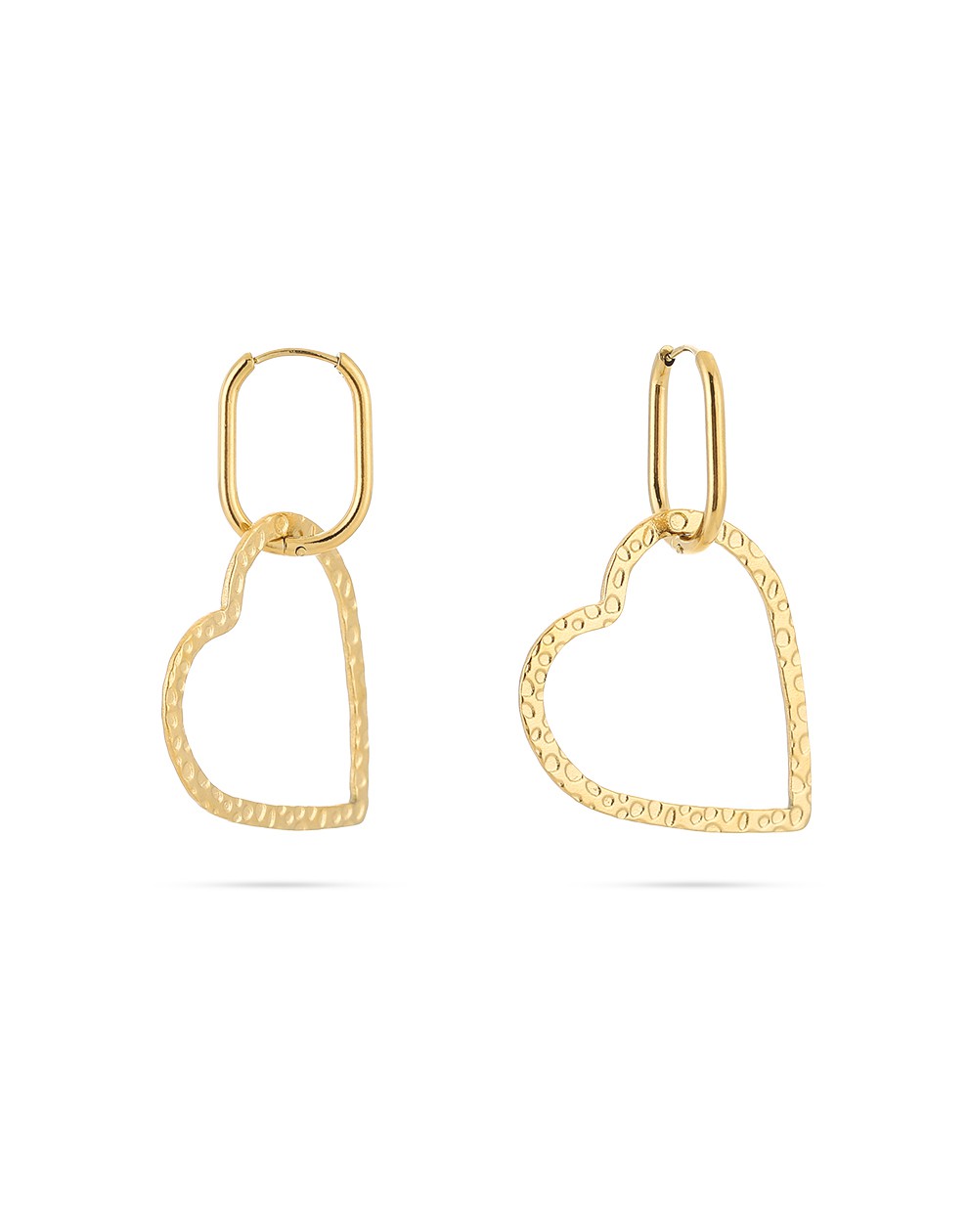 large heart earrings gold colored