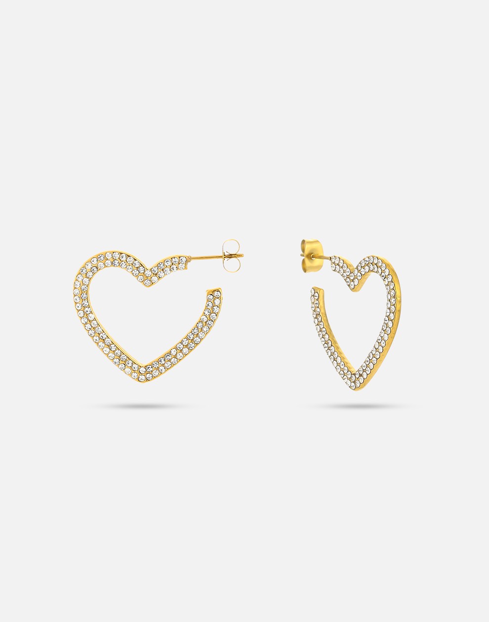 oorbellen hart vorm strass
