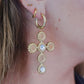 Large vintage cross earrings