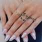 vintage ring steentjes zwart